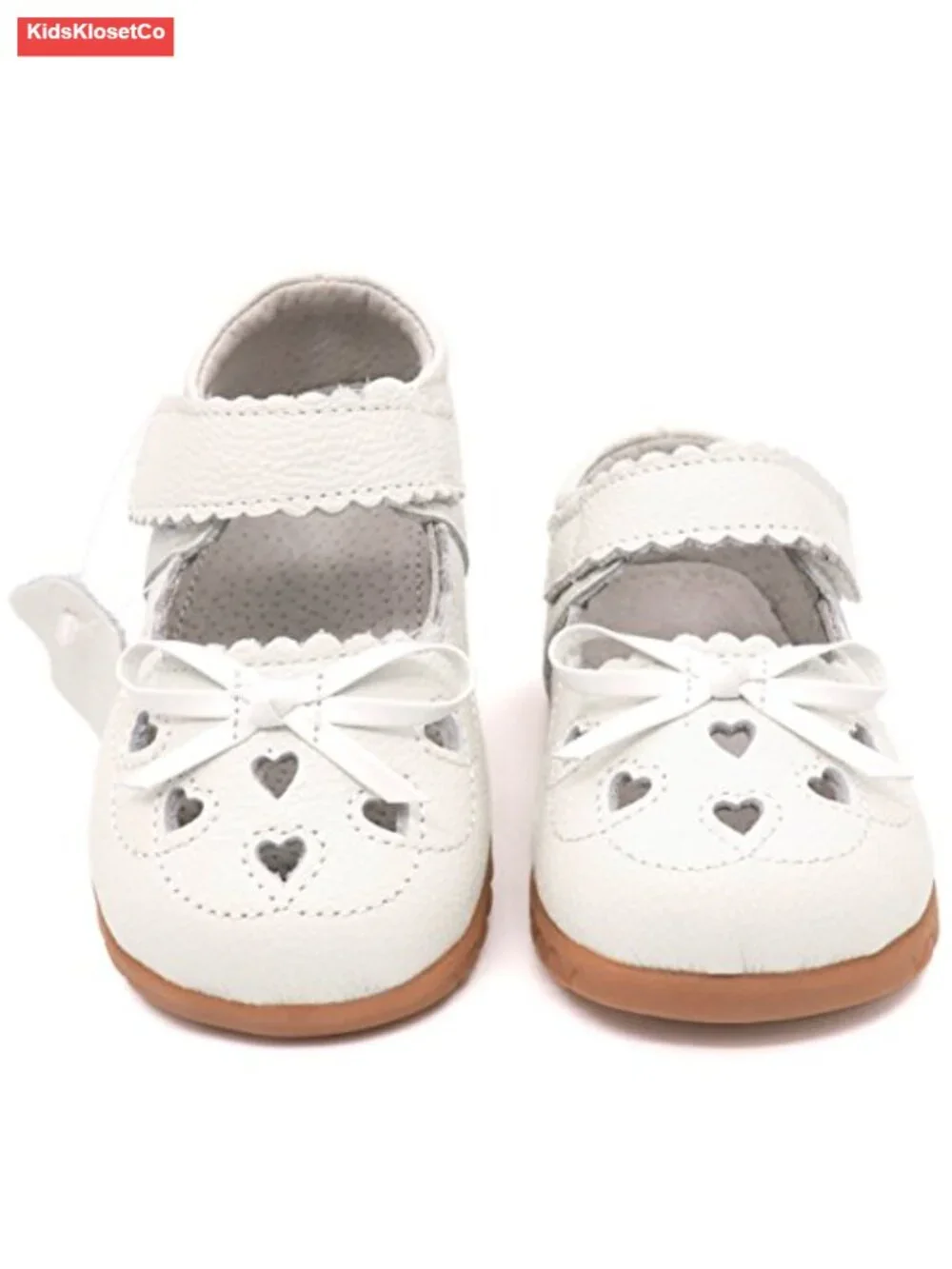 Girls Genuine Leather Mary Jane Flats with Bow - Soft Round Toe Dress Shoes